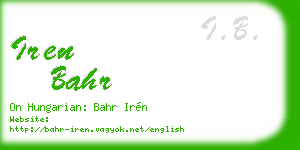 iren bahr business card
